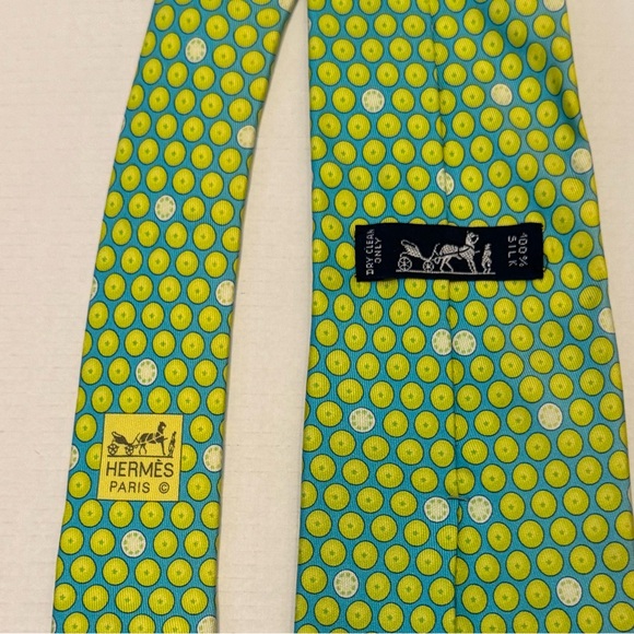 Hermes Designer Tie - Lemon/Lime - Picture 7 of 7
